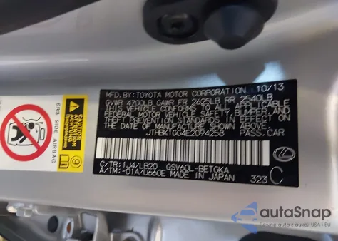 2014 Lexus Es 350 from USA, damaged, VIN JTHBK1GG4E2094258